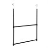 Oceanstar 2-Tier Portable Adjustable Closet Hanger Rod, Black