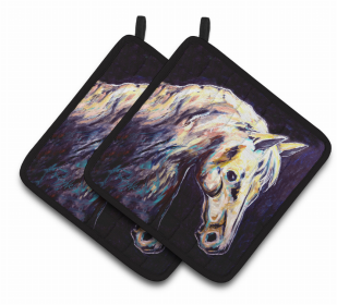 Horse Pair of Pot Holders (Color: Knight Horse, size: 7.5 x 7.5)