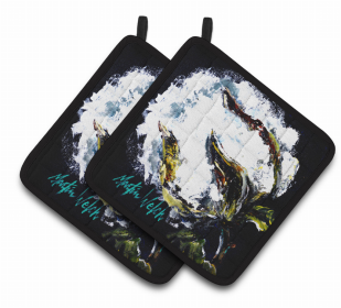 That Cotton Flower Pair of Pot Holders (Color: That Boll Cotton, size: 7.5 x 7.5)