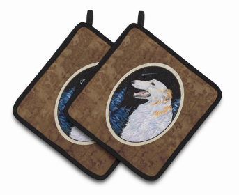 Borzoi Pair of Pot Holders (size: 7.5 x 7.5)