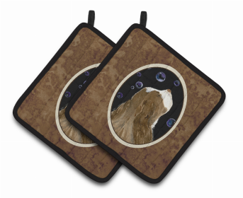 Springer Spaniel Pair of Pot Holders (size: 7.5 x 7.5)