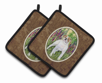 English Bulldog Pair of Pot Holders (size: 7.5 x 7.5)