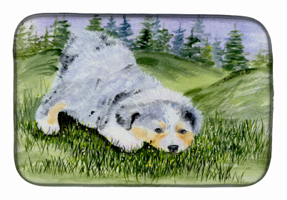 Australian Shepherd Dish Drying Mat (size: 14 x 21)