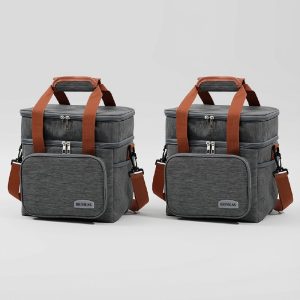 Double Layer Insulated Lunch Bag